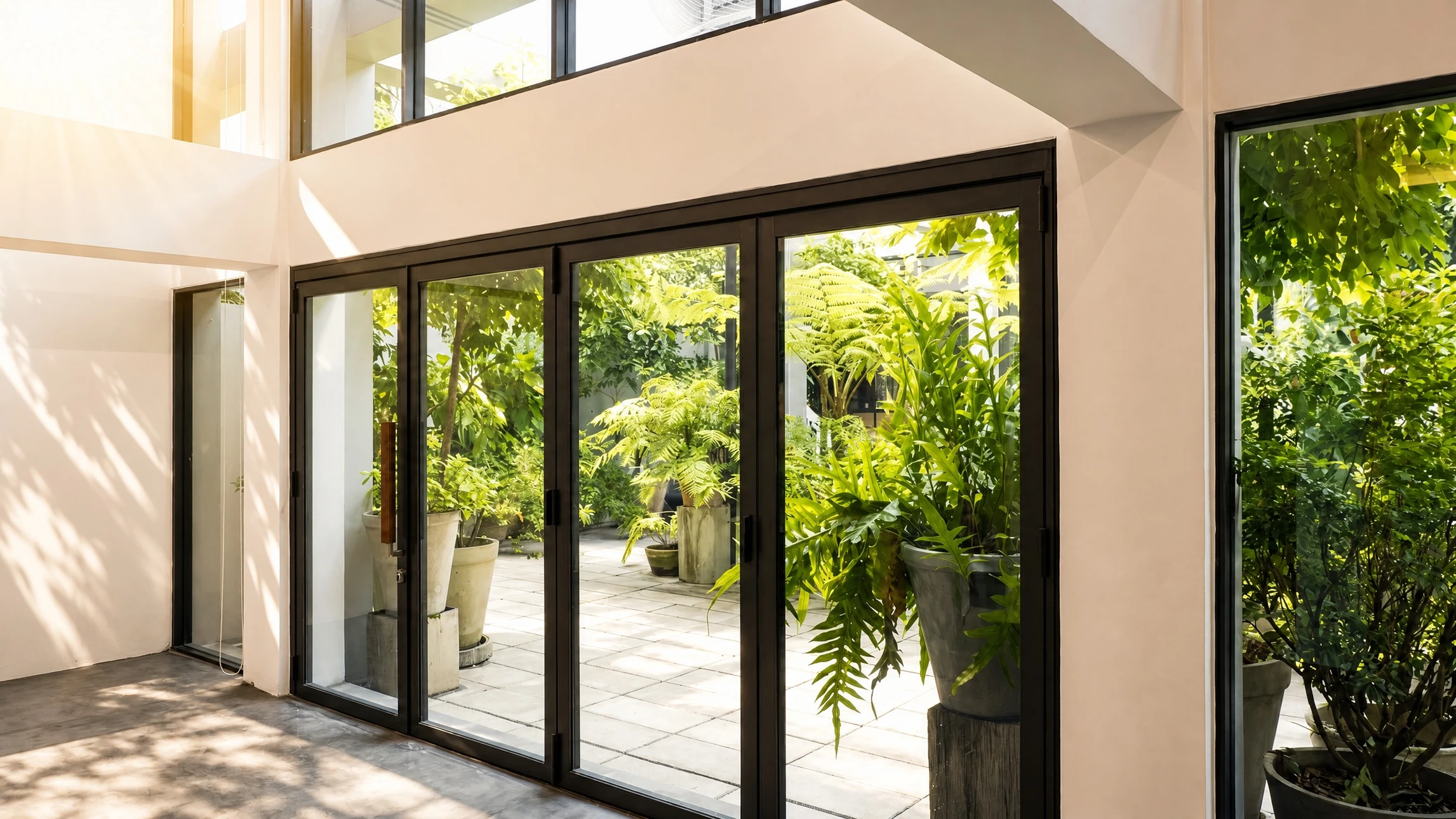 Extension contemporaine combinant bardage bois vertical en sapin naturel clair et mur en pierre calcaire apparente